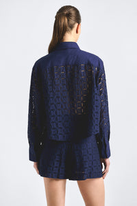 Boswell Eyelet Short - Navy