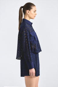 Boswell Eyelet Short - Navy