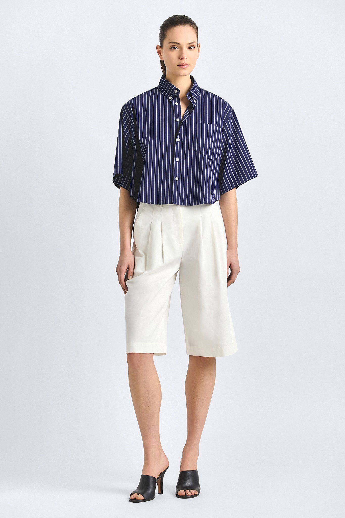 Celina Twill Short - Soft White – Derek Lam