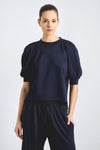 Prisilla Double Jersey Top - Dark Navy