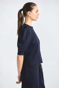 Prisilla Double Jersey Top - Dark Navy