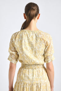 Suri Tuck Front Top - Valiase Yellow Floral