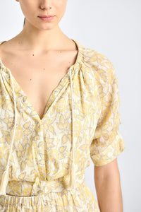 Suri Tuck Front Top - Valiase Yellow Floral