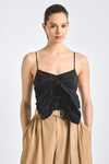 Shira Double Tie Front Top - Black