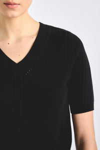 Serenea Pointelle Sweater - Black