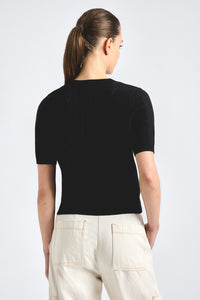 Serenea Pointelle Sweater - Black