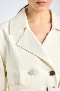 Renata Cropped Trench - Soft White