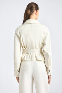 Renata Cropped Trench - Soft White