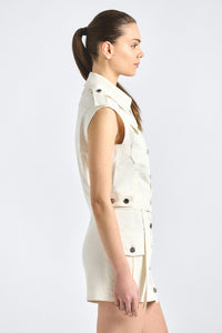 Joelle Utility Cargo Skirt - Soft White