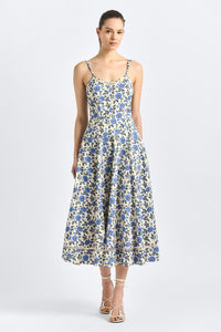 Adair Double Strap Dress - Blue Bell Floral