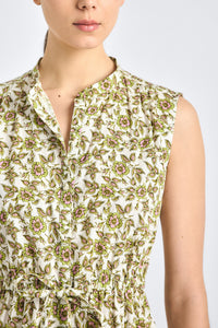 Briar Bubble Hem Dress - Green/Pink Floral