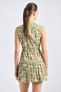 Briar Bubble Hem Dress - Green/Pink Floral