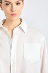 Evelina Long Sleeve Button Front Top - White