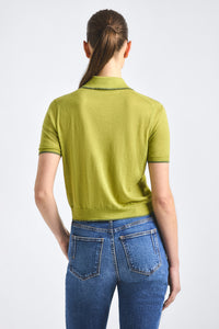 Dorella Short Sleeve Polo Sweater - Green Olive