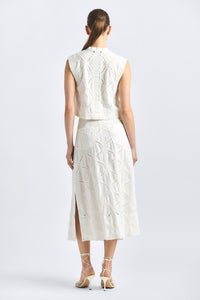 Nydia Midi Skirt - White