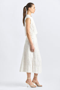 Nydia Midi Skirt - White