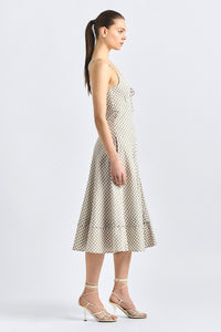 Sable Keyhole Front Dress - Army Green Plaid