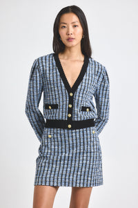 Blue Multi Alira Stretch Tweed Mini Skirt | Women's Skirts by Derek Lam 10 Crosby