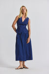 Sailor Navy Annika Mixed Media Mini Grid Georgette Dress | Women's Dresses by Derek Lam 10 Crosby