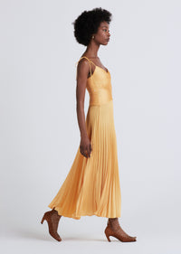 Apricot Rochelle Pleated Cami Dress | Women's Dress by Derek Lam 10 Crosby