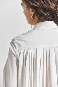 Soft White Aria Pleated Back Cropped Shirt | Women's Top by Derek Lam 10 Crosby