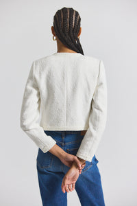 Blanc de Blanc Bayle Embroidered Tweed Jacket | Women's Jackets by Derek Lam 10 Crosby