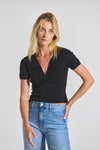 Black Belle Viscose Compact Knit Twist Front Sweater | Women's Top by Derek Lam 10 Crosby