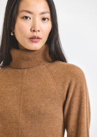 Mocha Mousse Bethany Long Sleeve Turtleneck Dress | Women's Dresses by Derek Lam 10 Crosby