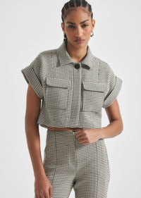 Biscuit Multi Nicolas Short Sleeve Jacket | Women's Jacket by Derek Lam 10 Crosby