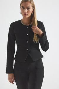 Black Elizabeth Peplum Jacket |  Women's Jacket by Derek Lam 10 Crosby