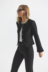 Black Elizabeth Peplum Jacket |  Women's Jacket by Derek Lam 10 Crosby