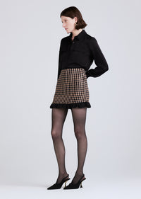 Black-Gold Multi Natia Twisted Ruffle Trim Skirt | Women's Pants by Derek Lam 10 Crosby