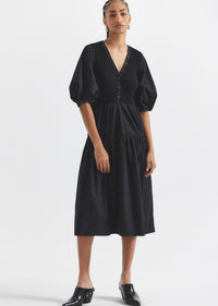 Black Natalia Mixed Media Dress | Women's Dress by Derek Lam 10 Crosby