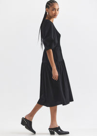 Black Natalia Mixed Media Dress | Women's Dress by Derek Lam 10 Crosby