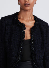 Black-Navy Elizabeth Peplum Jacket | Women's Jackets by Derek Lam 10 Crosby