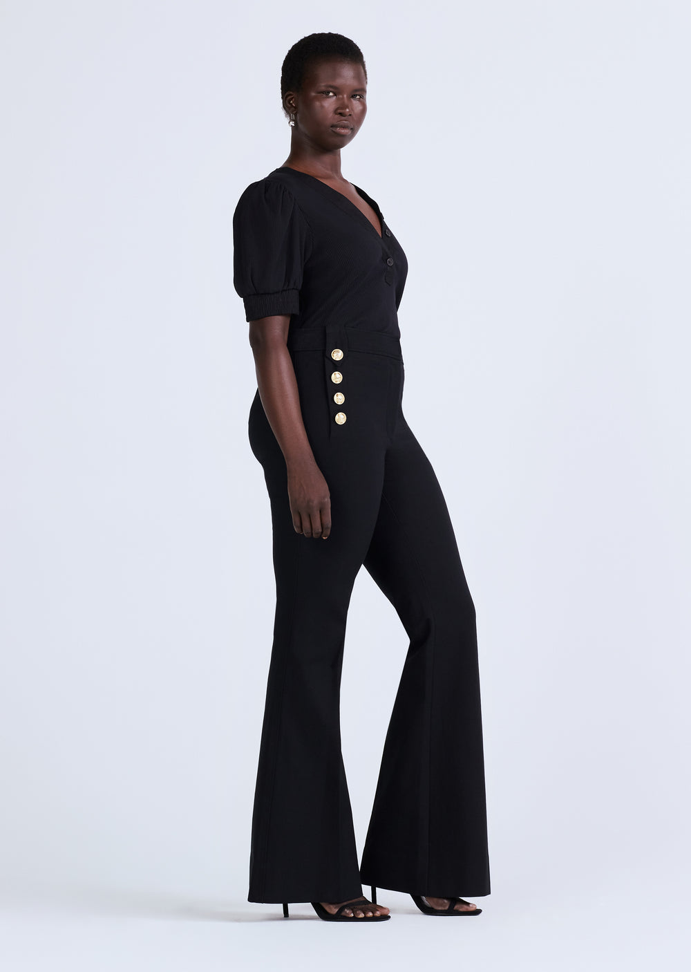 Crosby Flare Trouser in Black