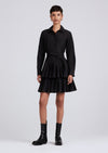 Black Sterling Long Sleeve Pleated Mini Dress | Women's Dress by Derek Lam 10 Crosby