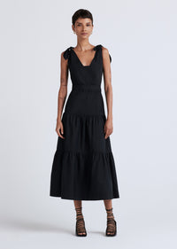 Black Timothea Shoulder Tie Dress | Women's Dress by Derek Lam 10 Crosby