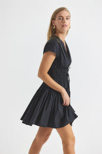 Black Tora V-Neck Dress | Women's Dress by Derek Lam