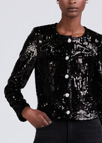 Black Verretta Sequin Jacket | Women's Jackets by Derek Lam 10 Crosby