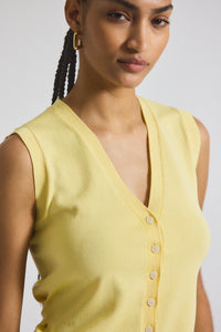 Buttercup Brit Refined Sleeveless Cardigan With Tie | Women's Top by Derek Lam 10 Crosby