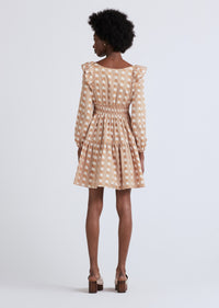 Caramel Multi Daina V-Neck Ruffle Dress | Women's Dress by Derek Lam 10 Crosby