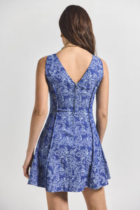 Indigo Cayman High Neck Dress | Women's Dresses by Derek Lam 10 Crosby