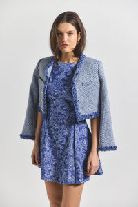 Indigo Cayman High Neck Dress | Women's Dresses by Derek Lam 10 Crosby