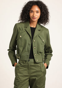 Fatigue Celinora Cotton Drill Cropped Jacket | Women's Jackets by Derek Lam 10 Crosby