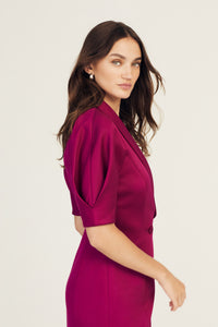 Cerise Desiree Short Sleeve Jacket Dress |  Women's Dress by Derek Lam 10 Crosby