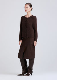 Chocolate Cosmo Puff Sleeve Cardigan | Women's Sweater by Derek Lam 10 Crosby