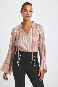 Pink Silver Claira Blouse | Women's Top by Derek Lam 10 Crosby