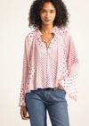 Pink Quartz-Bordeaux Claira Satin Raglan Sleeve Blouse | Women's Top by Derek Lam 10 Crosby