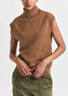 Mocha Mousse Contro Turtleneck Knit Vest | Women's Top by Derek Lam 10 Crosby